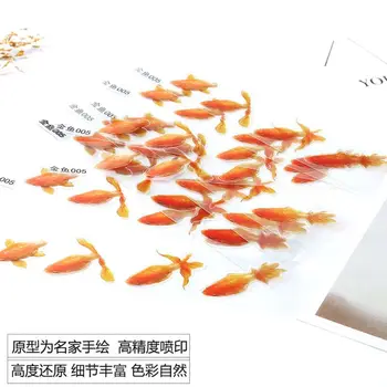 

10 Sheets Blue Gold Fish UV Resin Stickers Fit Silicone Mold DIY Micro Landscape