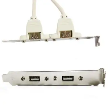 

2 Port Rear Panel Bracket Motherboard Cable USB 2.0 Connector Cable Adapter