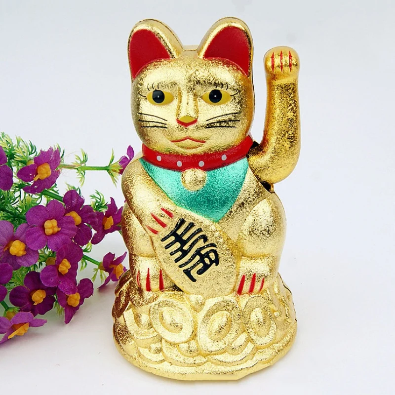 Китайский счастливый кот богатство развевающаяся рука кошка золото Maneki Neko милый