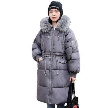 

New Arrival Women Winter Jacket Oversized With Fur Hooded Fashion Female Coat Long Warm Thicken Parka Womens Outwear Parkas