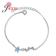 Новые синие хрустальные бусины браслеты и браслеты из серебра 925 пробы для женщин женские свадебные украшения «сделай сам» браслет