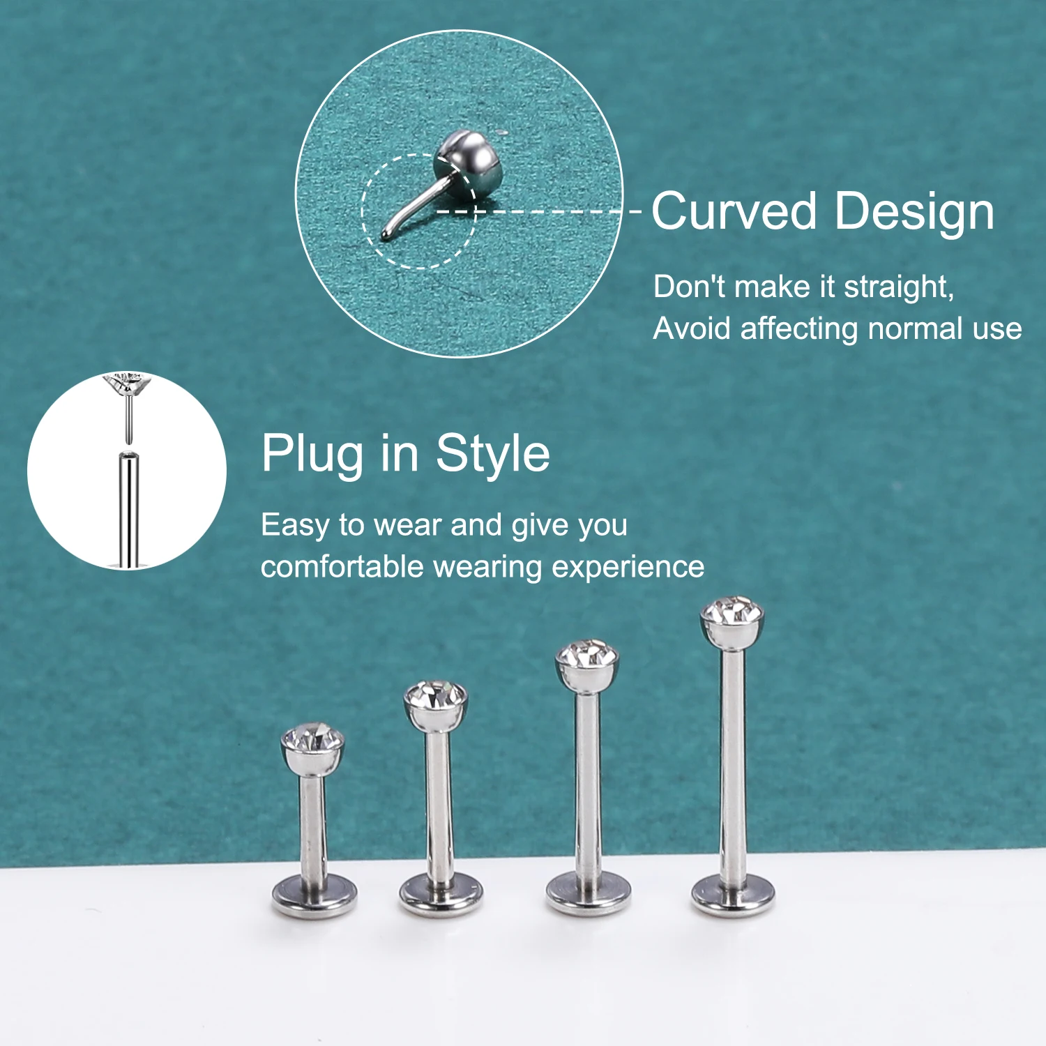 3Pcs/Lot 16G Stainless Steel Lip Labret Piercing Set Crystal Monroe Lip Stud Ring Tragus Helix Conch Cartilage Earring Piercing piercing jewelry body piercing jewelry body jewelry