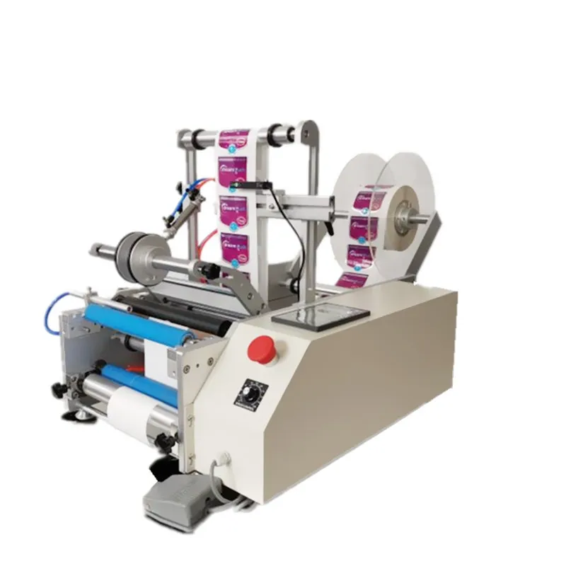 

Semi automatic double sides beer bottle labeling machine with production counting function