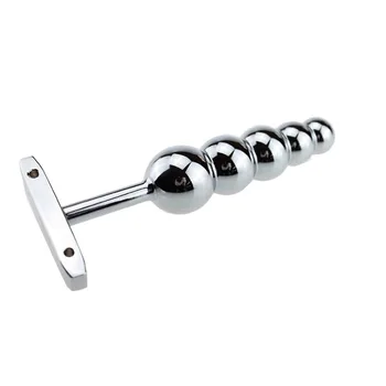 Metal Butt Plug With Five Balls Anal Dildo Prostate massage Stainless Steel Anal Plug Sex Toys 4