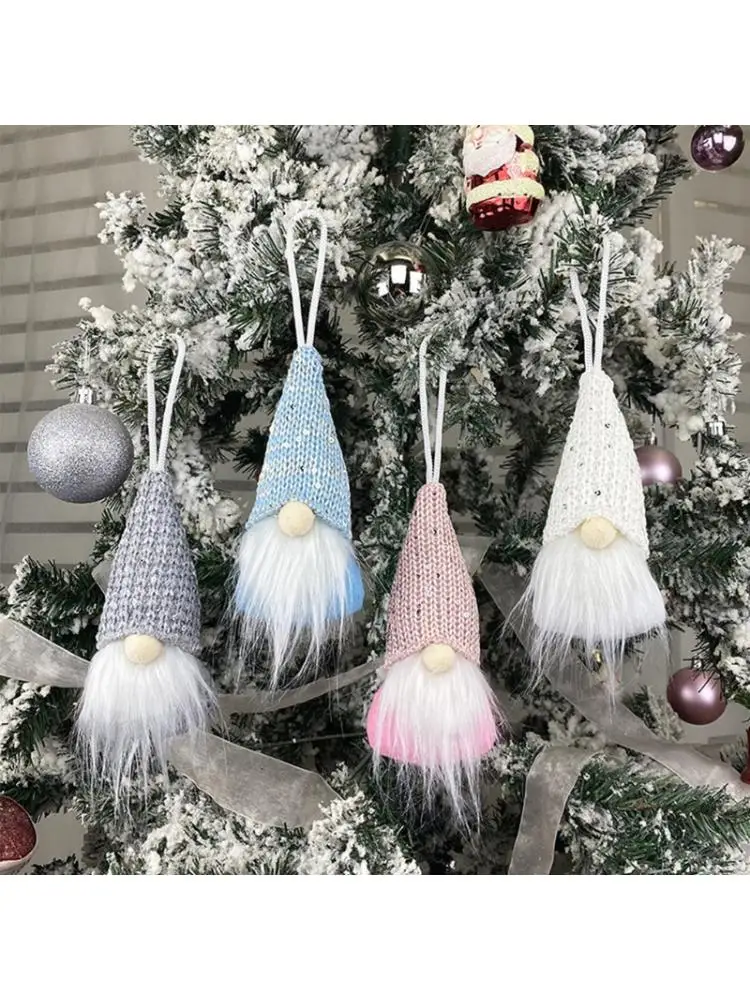 4pcs Gnome Christmas Ornaments Scandinavian Santa Tomte Hanging ...