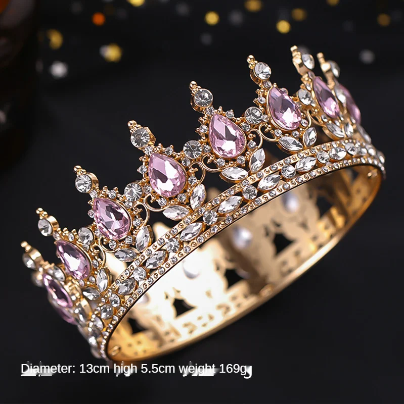 Royal Queen King Crown  Crystal Wedding Crown Bridal Tiaras and Crowns Pageant Headband Headdress Bride Hair Jewelry