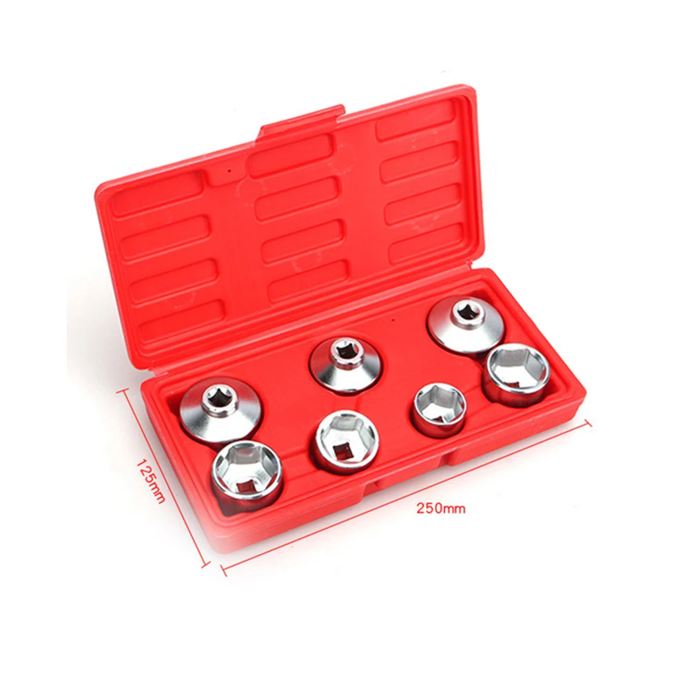 

7x Metric Oil Fuel Filter Cover Cap Wrench Sleeve Socket Tool Set Replacement