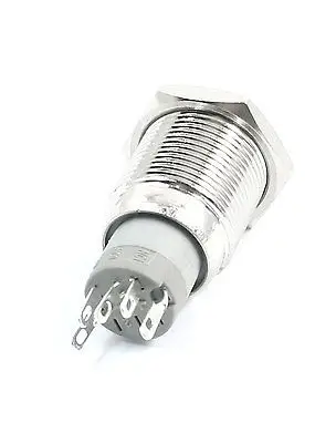 DC12V синий светодиодный индикатор SPDT 16 мм резьба защелкивающая металлическая кнопка переключатель