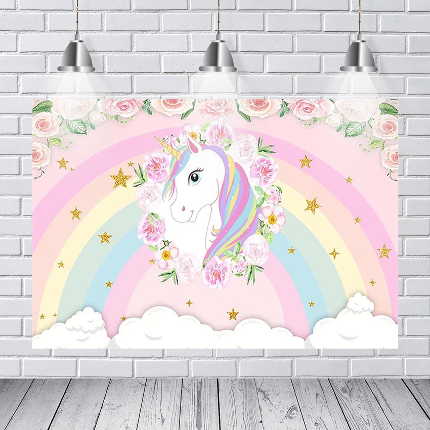 Единорог день рождения фотосессия Спальня Декор Детская фотография Фон