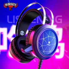 N1 3.5 مللي متر USB ستيريو السلكية سماعات الألعاب لعبة سماعة فوق الأذن RGB مع هيئة التصنيع العسكري التحكم الصوتي لأجهزة الكمبيوتر المحمول ألعاب PUBG(China)