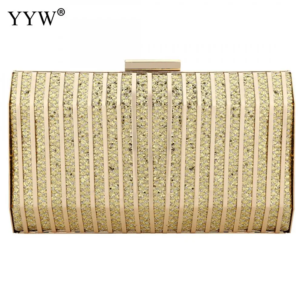 gold Gold Crossbody Bag For Women Fashion Evening Party Clutch Bags Over Shoulder Purse Bolsa Feminina Zinc Alloy Sequin Clutch - Цвет: gold