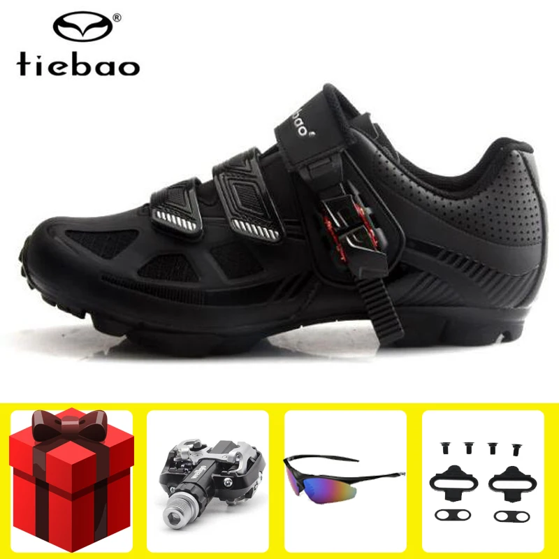 

Tiebao cycling shoes MTB SPD Pedals set bicycle riding shoes 2019 Men self-locking breathable mountain bike bicycle sneakers
