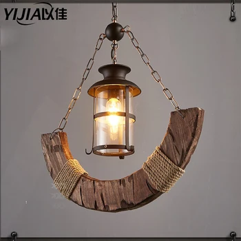 

YIJIA Nordic pendant light retro loft pendent lamp headlamp lamp art deco lighting glass lampshade bedside lamp kitchen bar door