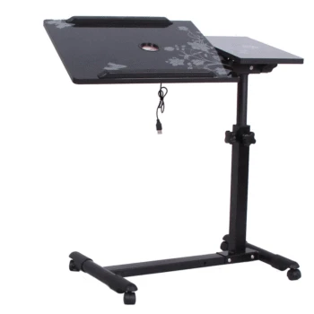 

Laptop Rolling Cart Desk Adjustable Height Sofa Bedside Table with Wheels 360 degree Folding Portable Computer Desk