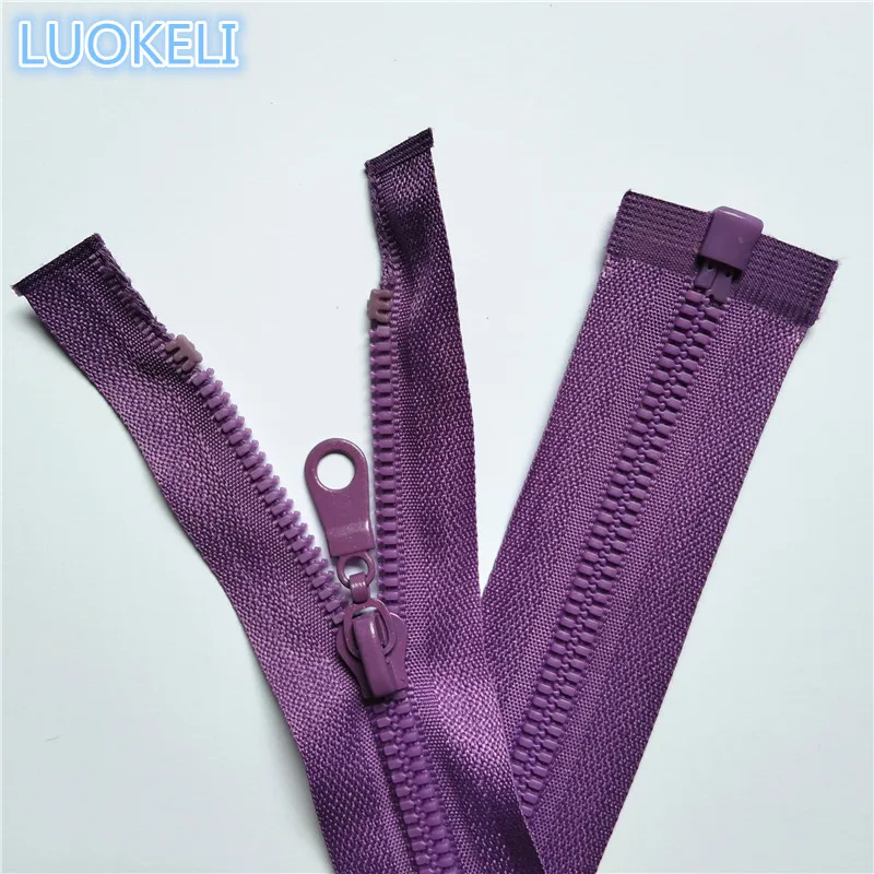 purple red Новые 2 шт 5# полимерные молнии(27,5 дюйма) 70 см процесс шитья открытый - Цвет: purple red