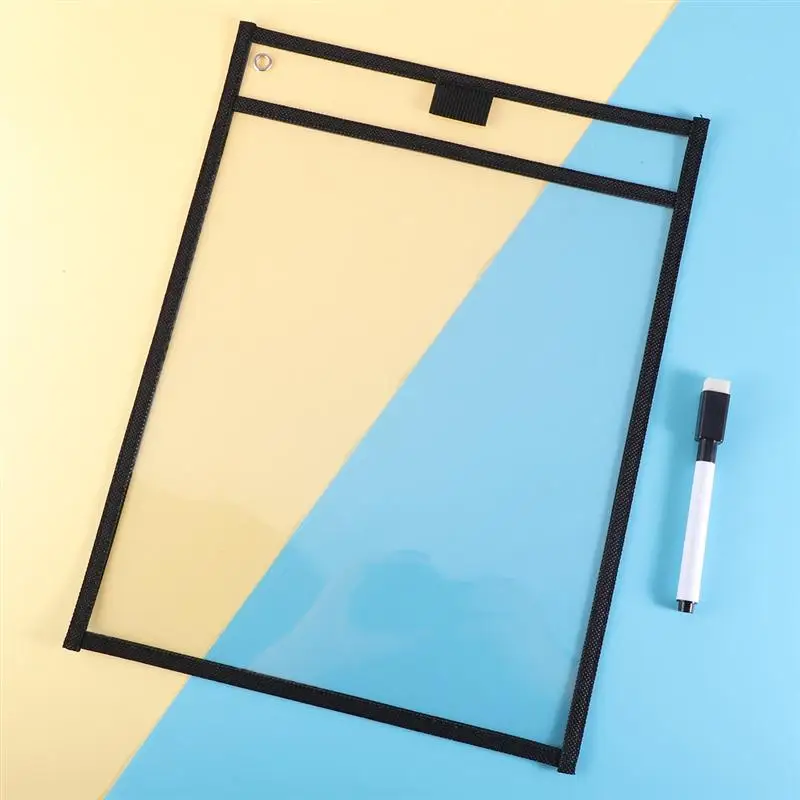 6 шт. Многоразовые прозрачные ПВХ сухие стираемые карманы рукава с ручек для