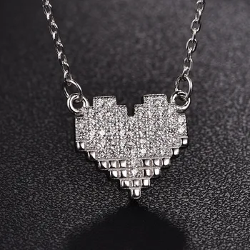 

Free Shipping Korean New Fresh Sweet Love Heart Necklace S925 Sterling Silver Simple Clavicle Chain
