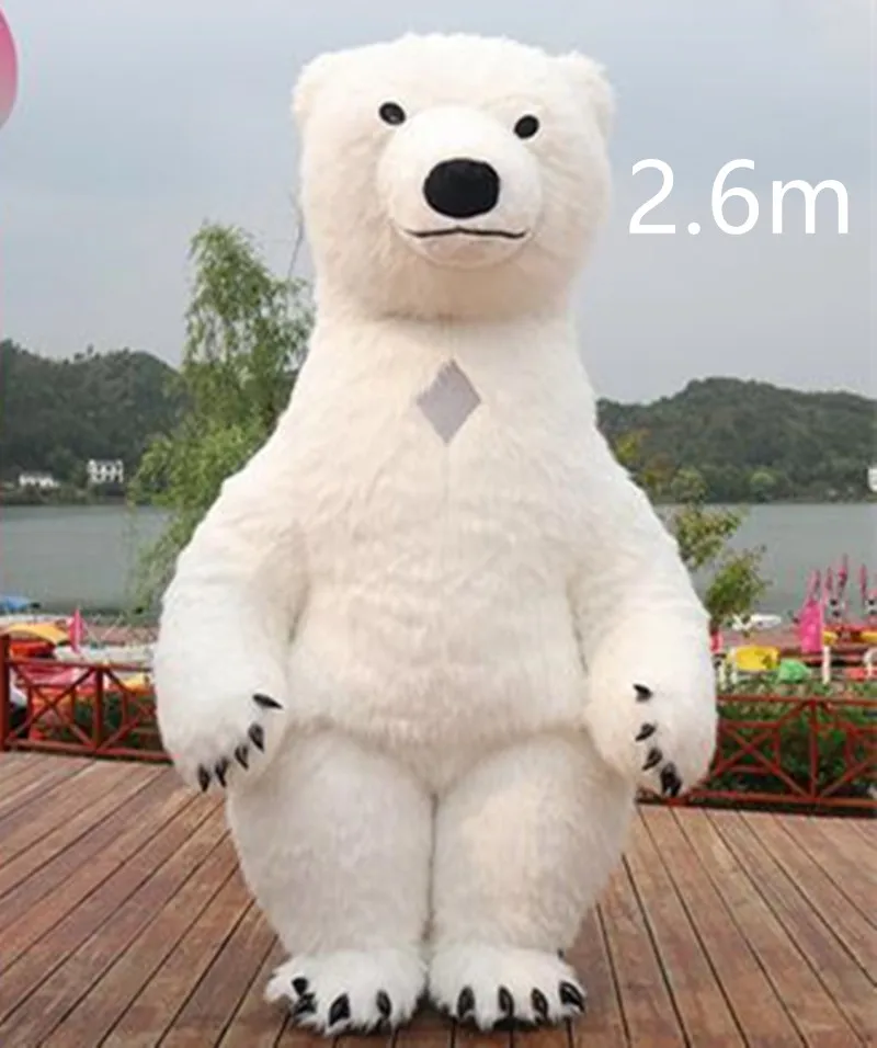 2.6m Polar bear Надувная Растяжка панда костюм полярного медведя 2,6 m 3M USB кабель Костюм для рекламы, индивидуальный Подгон, для взрослых, для свадьбы костюм талисмана костюм животного - Цвет: 2.6m Polar bear