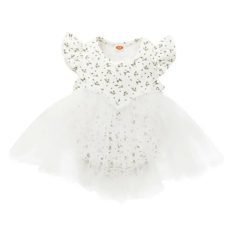 Baby Girls Summer Short Sleeve Wedding One Pieces White Dresses Birthday Party | Детская одежда и обувь