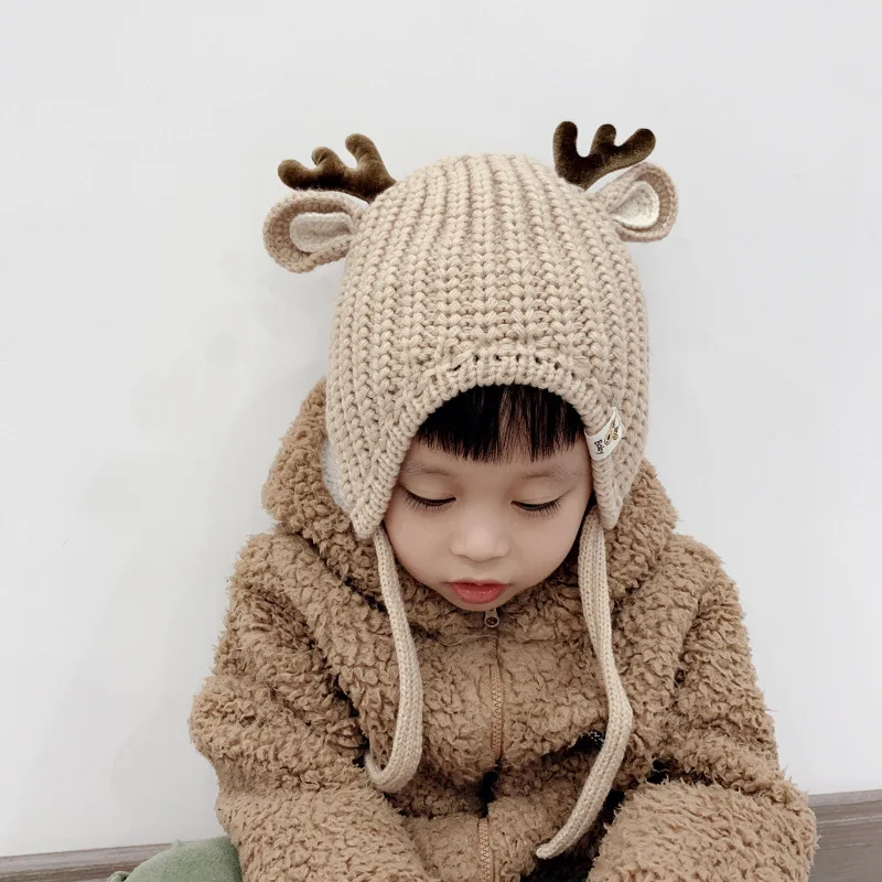 

Children Wool Cap for Boys and Girls Korean Cartoon Animal Knitted Baby Cover Head Cap Toddler Baby Wintercloth Girl Accessories