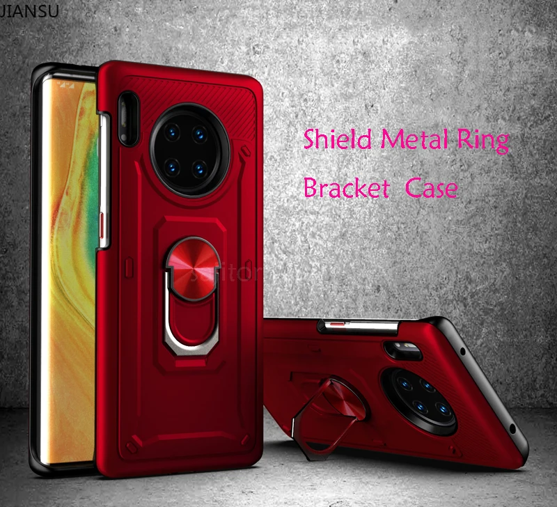 Shield Metal Ring Bracket Phone Case For Huawei Mate 30 Pro P30 Lite Anti-fall Protective Shell | Мобильные телефоны и