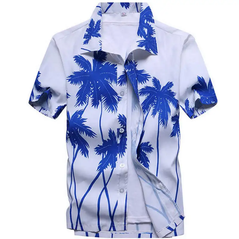 Mens Summer Beach Hawaiian Shirt 2019 Brand Short Sleeve Plus Size Floral Shirts Men Casual Holiday Vacation Clothing Camisas