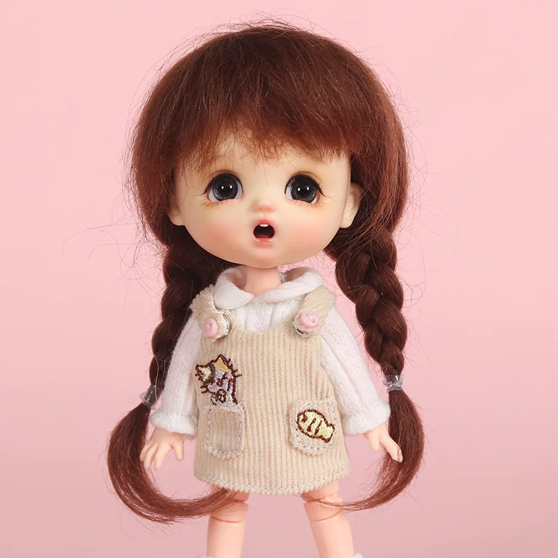 BJD doll wig 1/8 MSD YOSD DD  wig pink Golden white  Bangs Ponytail Long Curly Hair BOBO Short Hair  Straight hair Wigs for doll 16