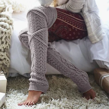 

Women Knitted Long Boot Socks Over Knee Thigh High Warm Stocking TC21