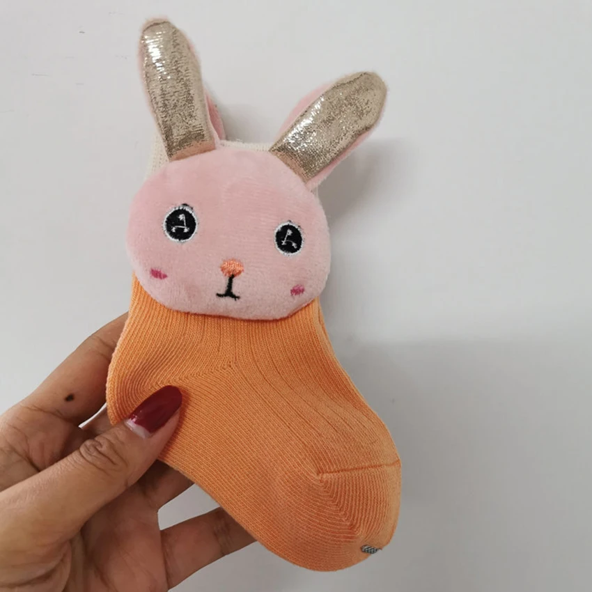 Children's socks new spring and summer Baby socks Side cartoon trend socks boys and girls color matching socks cute baby socks