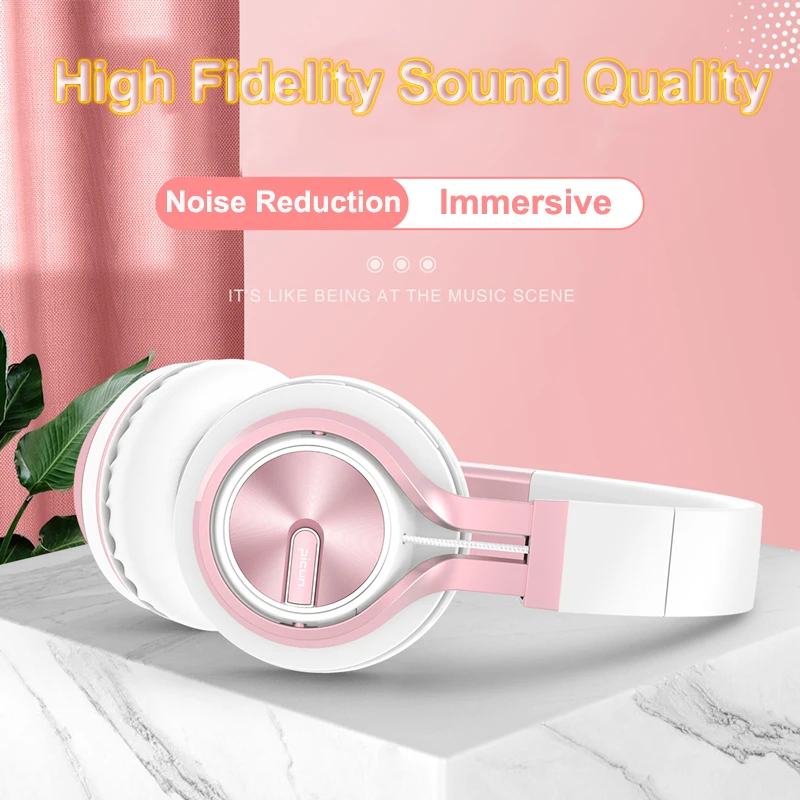 Беспроводные наушники романтичные Hi Fi стерео Bluetooth со светодиодной светодиодный