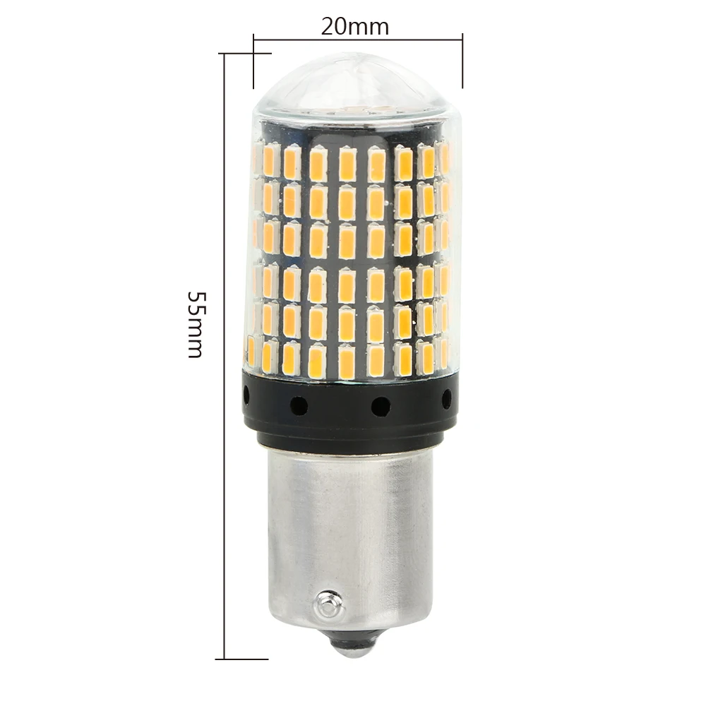 LEEPEE Автомобильная сигнальная лампа 3014 144 smd BA15S P21W заднего хода 1 шт. светодиодный светильник Canbus без гипер-вспышки