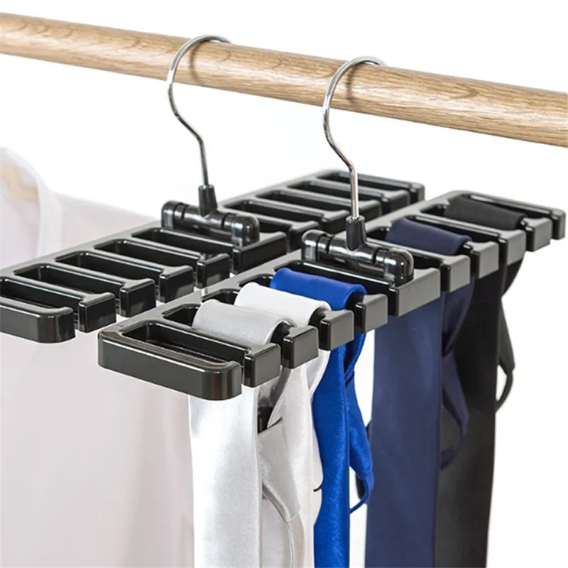 

Multifunctional Plastic Belt Rack Hanging Tie Shelf Wardrobe Storage Belt Hanger Silk Scarf Rotating Organizer Storage Hanger