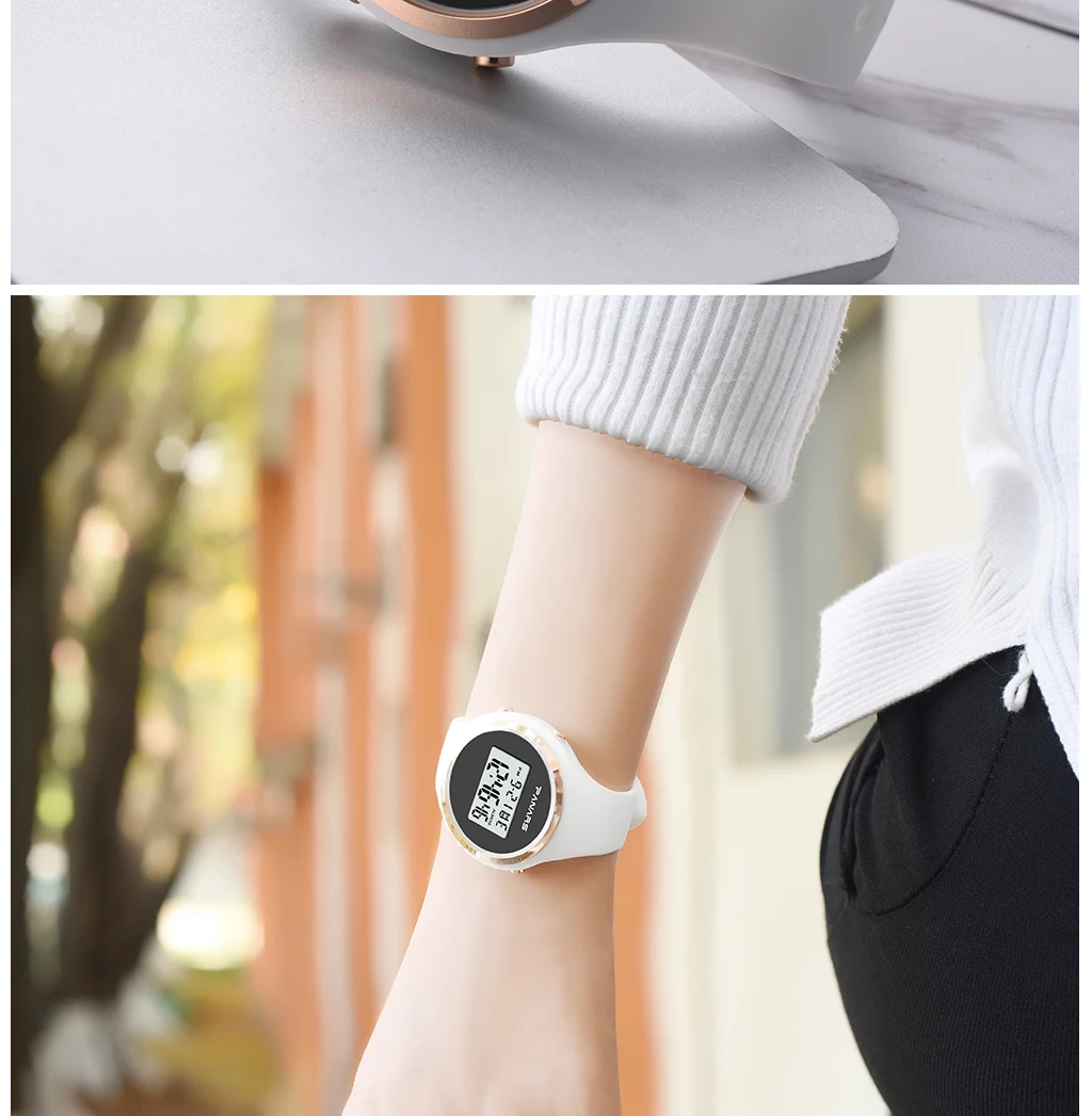 Новое обновление женские часы подарок часы Женская мода 5 бар водонепроницаемый элегантный силиконовый ремешок платье женские часы Zegarek Damski