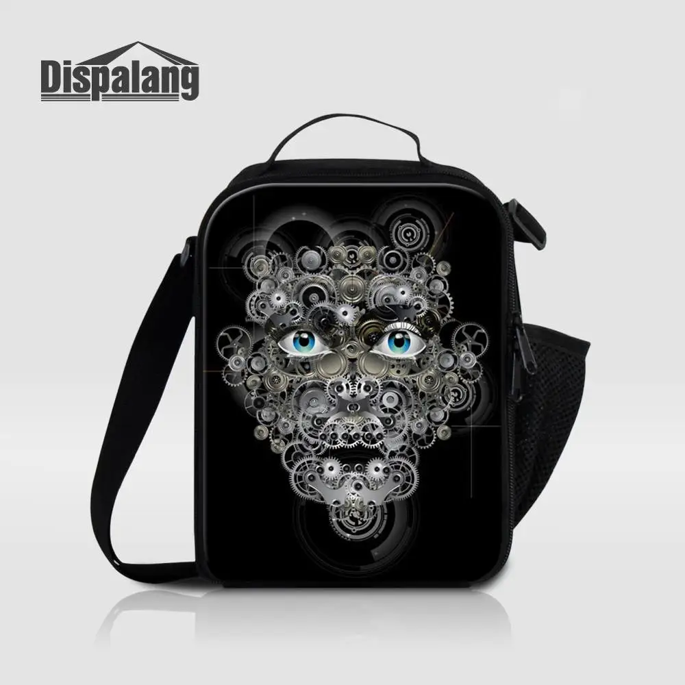 Lunch Bag03 При индивидуальном заказе череп экспрессия, мешки для обеда с Для мужчин прохладный Портативный Еда Пикник охлаждающая сумка; сумка на плечо; для ланча коробка для школы - Цвет: Lunch Bag03