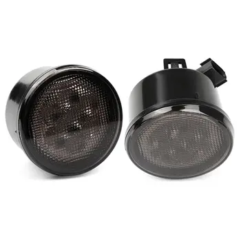 

2pcs/set Car LED Front Grill Turn Signal Light Side Marker Lamp Bulbs Recon Smoked Lamp For Jeep for Wrangler