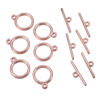 

20 Sets Tibetan Style Toggle Clasps Rose Gold Fastener Bracelet Toggle Clasp for Necklace Bracelet DIY Jewelry Making
