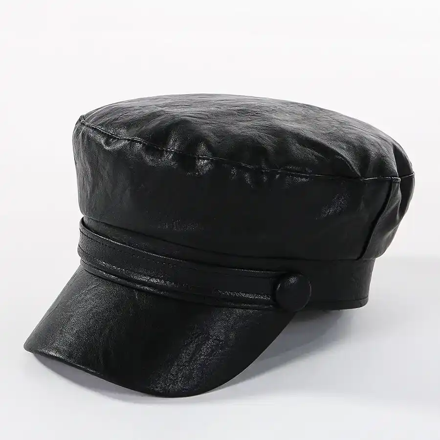 Chapeaux militaires Vintage en cuir noir | Chapeaux à la mode 2019 pour  femmes, chapeaux d'hiver, casquettes de Beret, casquette Newsboy |  AliExpress