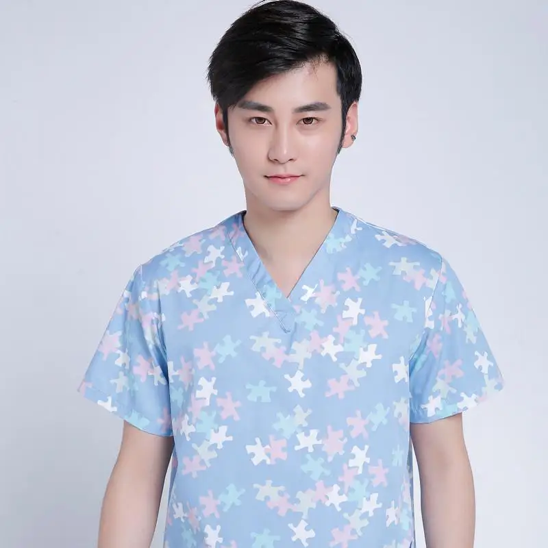 New Workwear Plus Size Medical Clothes Nurse Uniform Short Sleeve Scrubs Tops Medical Costumes T-Shirt Clinical Uniforms