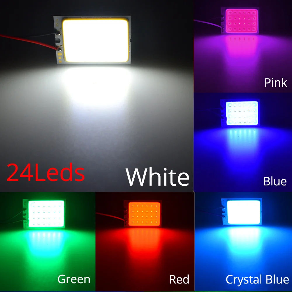 Hviero White Red Blue T10 Cob 24 SMD 36 SMD Car Led Vehicle Panel Lamps Auto Interior Reading Lamp Bulb Light Dome Festoon BA9S DC 12v
