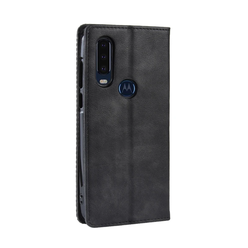 Для Moto One Action Case Бумажник Флип Стиль кожа Винтаж телефон задняя крышка для Motorola Moto One Action с фоторамкой