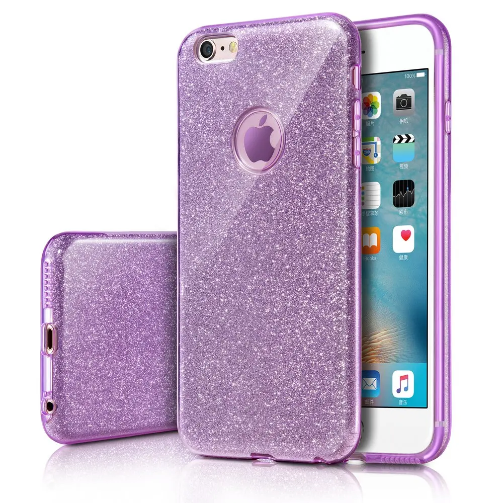 purple LSDI iPhone 5 5S SE чехол для телефона макияж блеск Bling Чехол для девочек женщин для iPhone 6 6s 7 8 Plus X Xr Xs 11 Pro Max - Цвет: purple