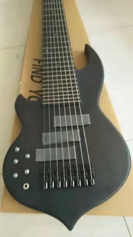 Новое поступление левша 8 струнная электрическая бас гитара в черном 190808