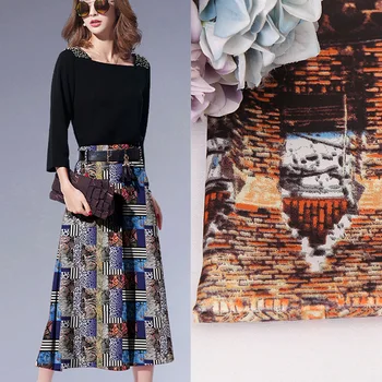 

Stretch Printing Satin Twill Fabric Fashion Lining Fabric 97% Polyester +3% Spandex Fashion Women 's Clothing Fabric