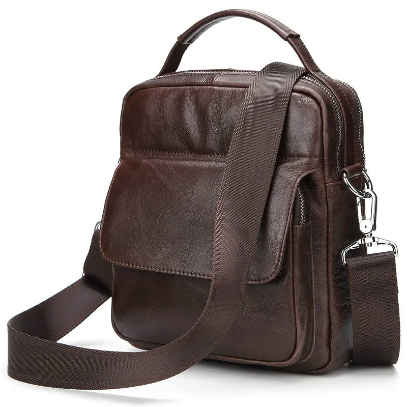 

Men's leather vintage first leather vertical monochrome shoulder bag commercial single portable fashion leisure diagonal bag