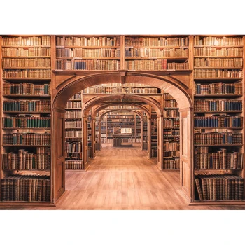 

Photo Background Old Library Arch Bookshelf Books Cabinet Custom Study Child Portrait Photography Backdrop Photo booth Photocall