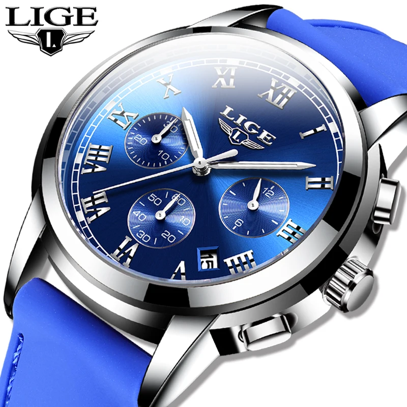 

2020LIGE New Fashion Mens Watches Analog Quartz Watch For Men 30M Waterproof Chronograph Sport Date Waterproof Relogio Masculino