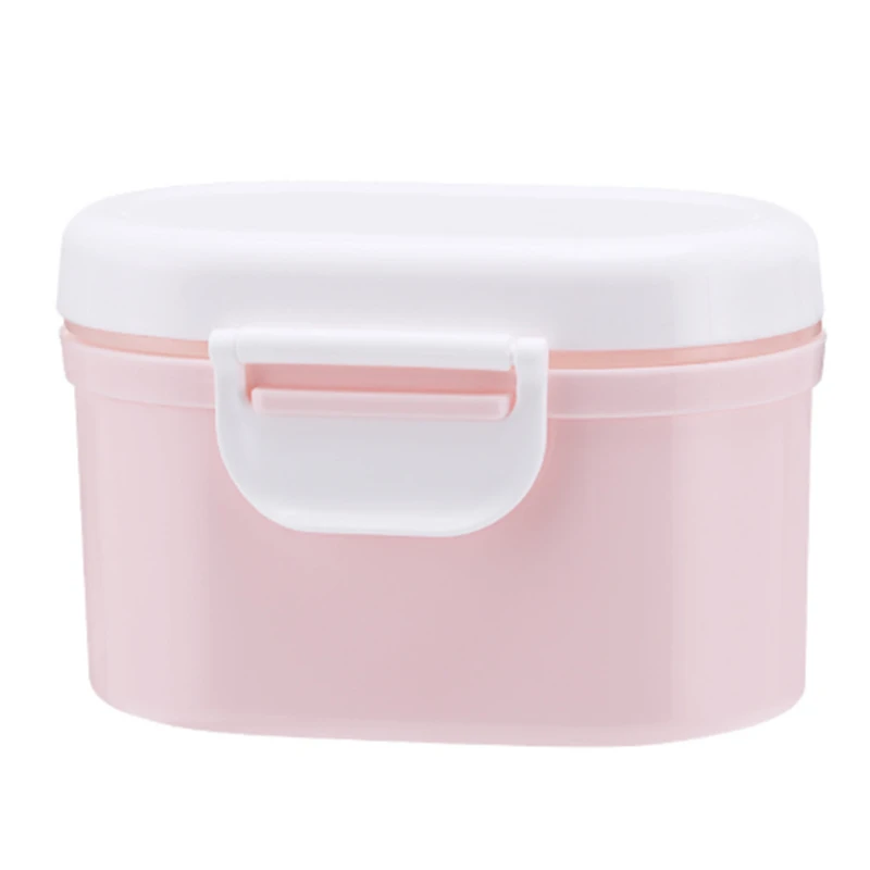 pink small Высокая емкость, контейнер для детского молочного порошка, мелкпоедер, контейнер для хранения детского питания, двухслойная коробка для кормления новорожденных - Цвет: pink small