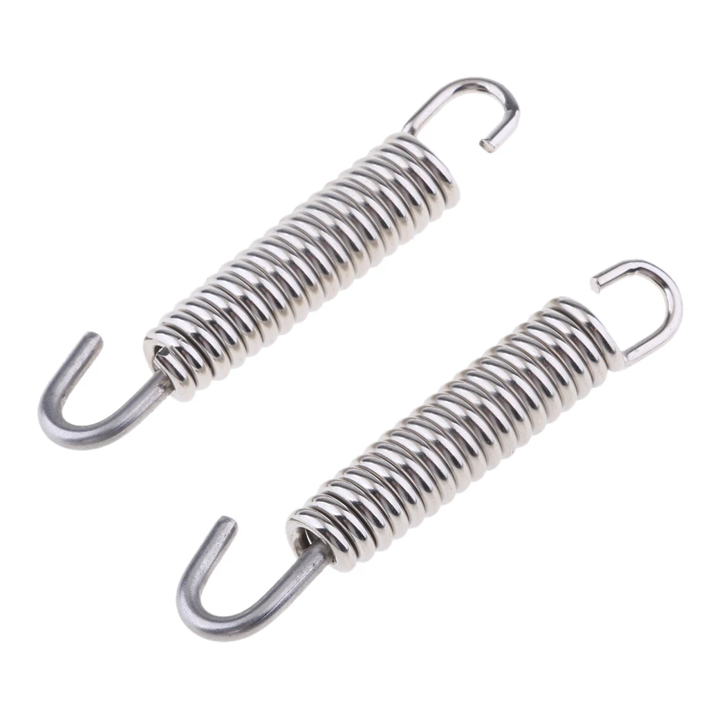 2x Universal Exhaust System Silencer Muffler Pipe Springs Coil for Motorbike Scooter