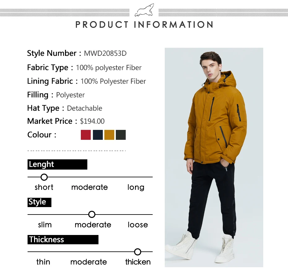 Icebear 2021 casaco de algodão masculino com