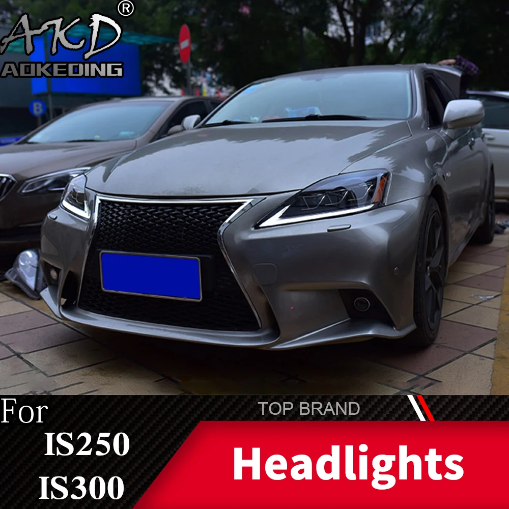 Автомобильный чехол для Lexus IS250 фары 2006-2012 IS300 светодиодный фонарь DRL Объектив Двойной Луч